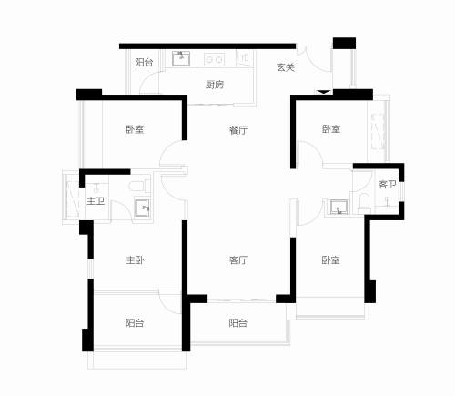 115平4房2厅2卫