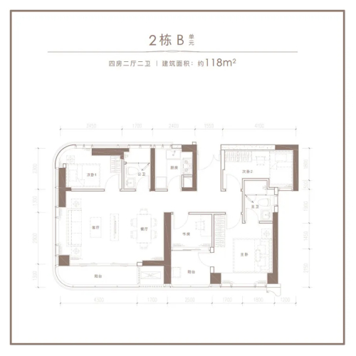 东海富汇豪庭118平户型图