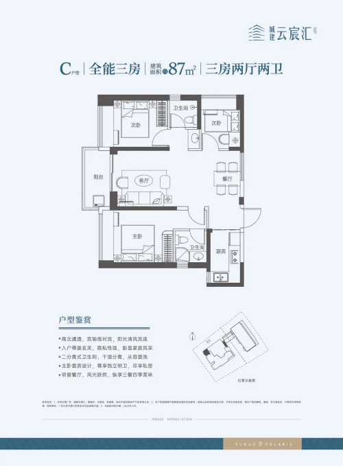 城建云宸汇87平户型图